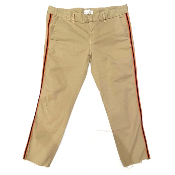 Nili Lotan East Hampton Desert Sand Cropped Side Stripe Tape Pant Size 2 - Picture 8 of 13